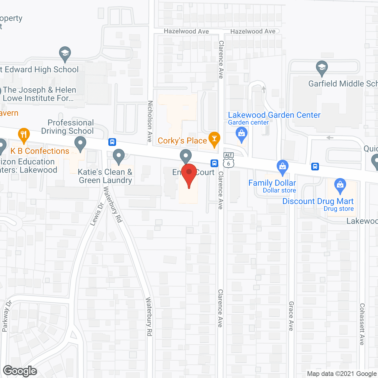 Map of the neighborhood around Ennis Court
