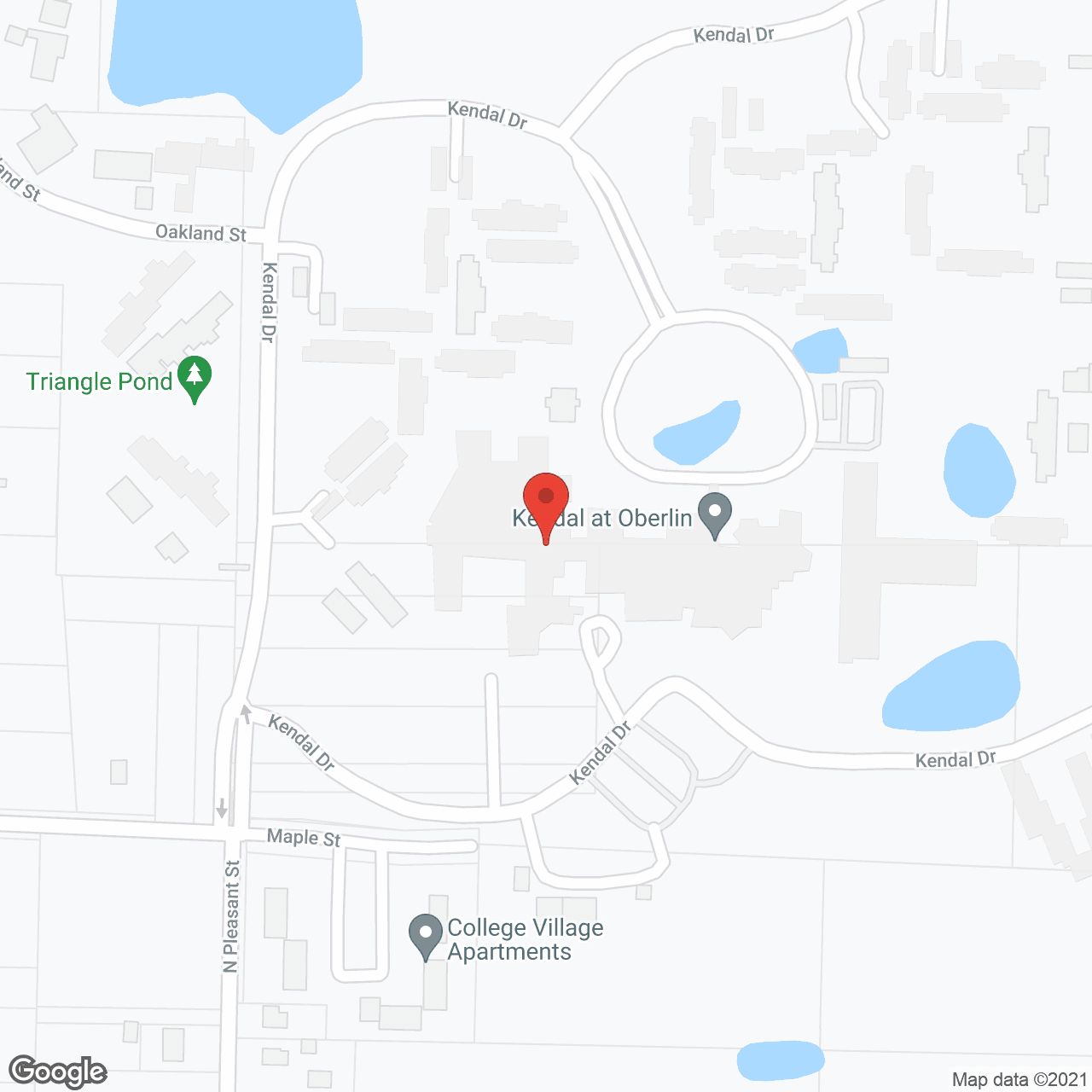 Map of the neighborhood around Kendal At Oberlin