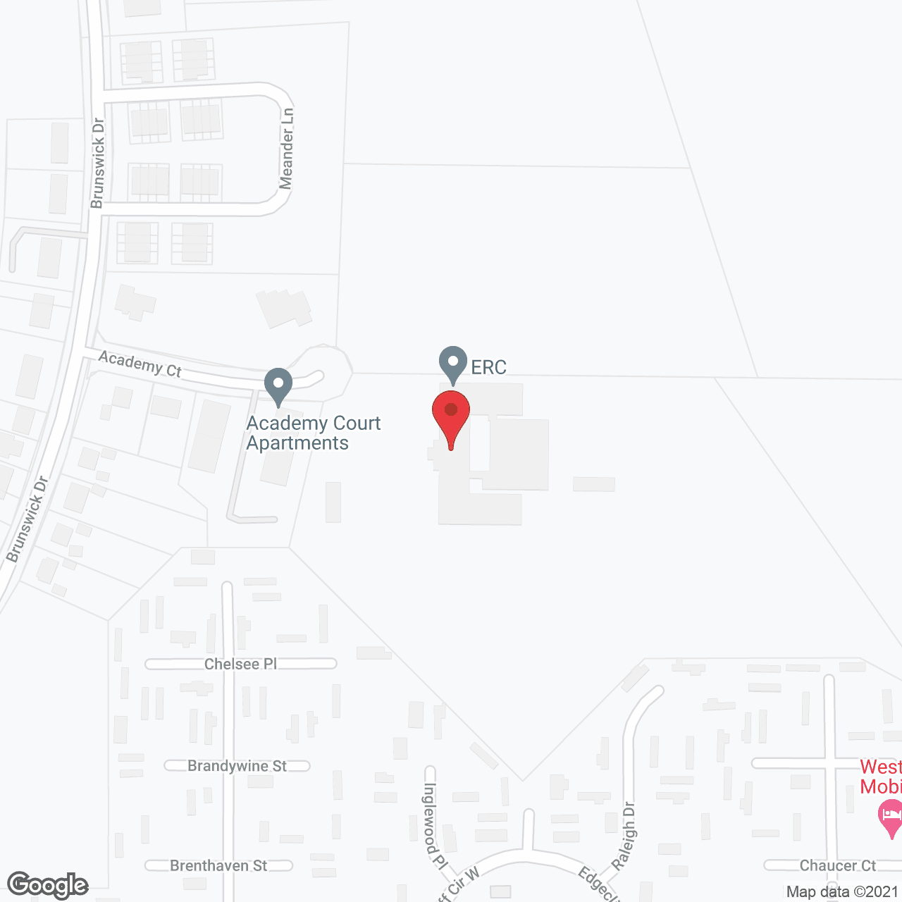 Map of the neighborhood around Elyria Retirement Community