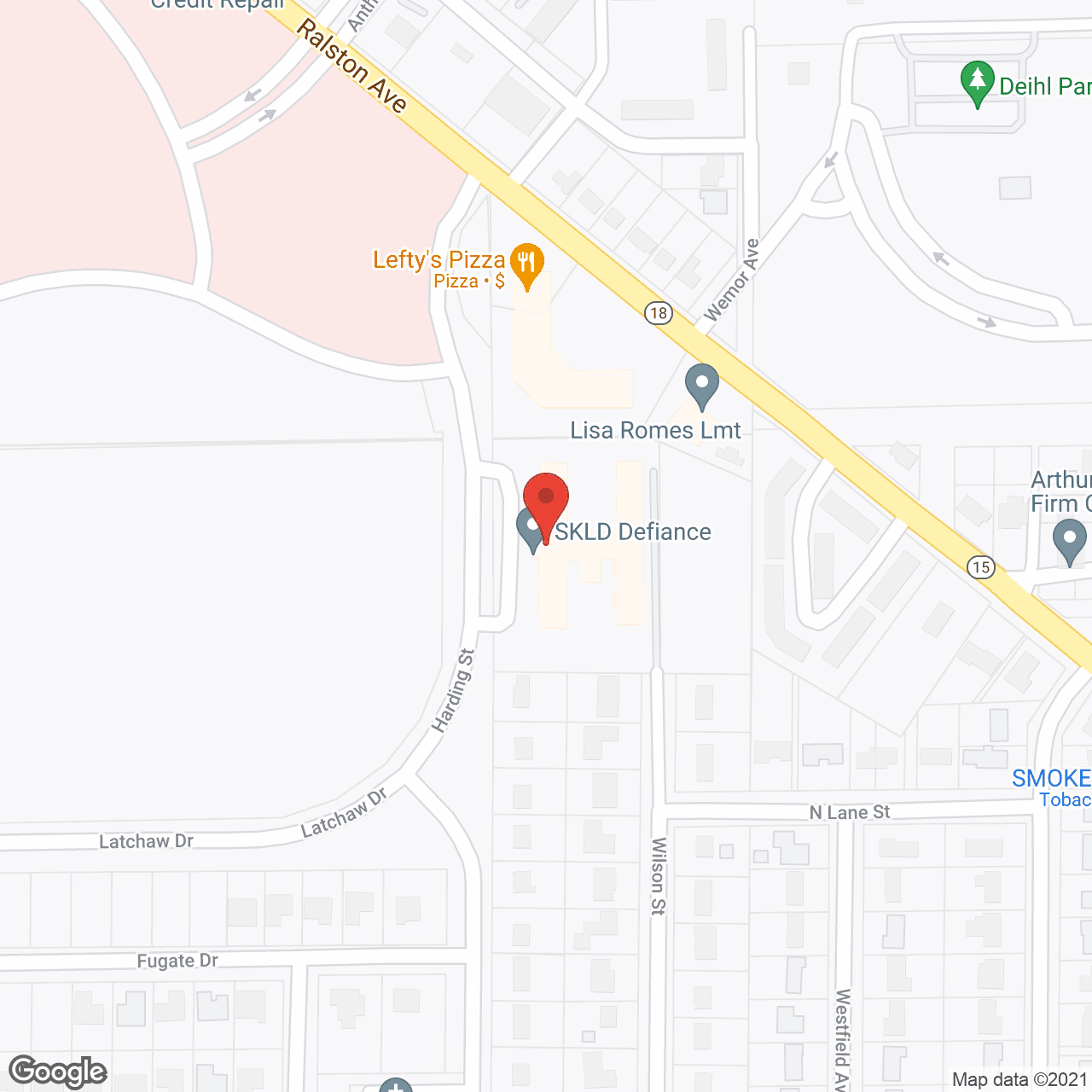 Map of the neighborhood around Twin Rivers Care and Rehabilitation Center