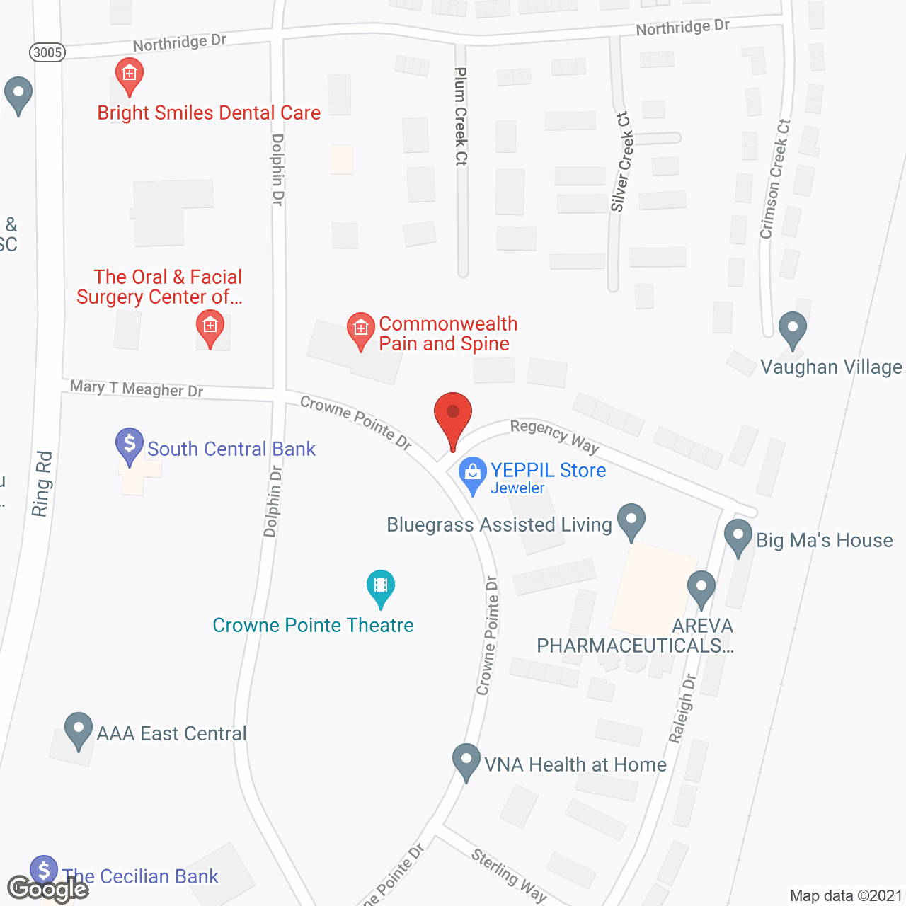 Map of the neighborhood around Bluegrass Assisted Living