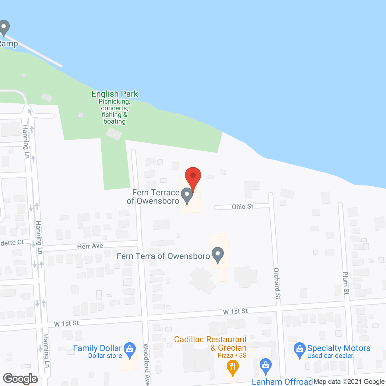 Map of the neighborhood around Fern Terrace of Owensboro LLC