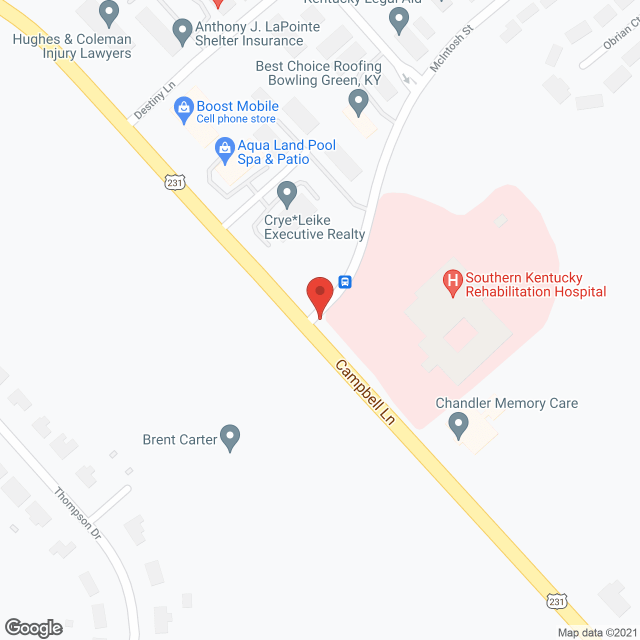 Map of the neighborhood around Mediplex Rehabilitation of Bowling Green