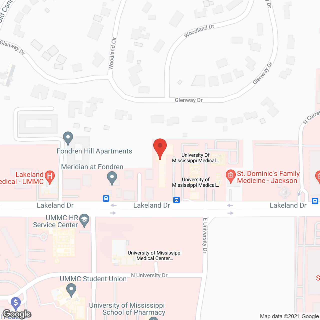 Map of the neighborhood around Buford Yerger Retirement