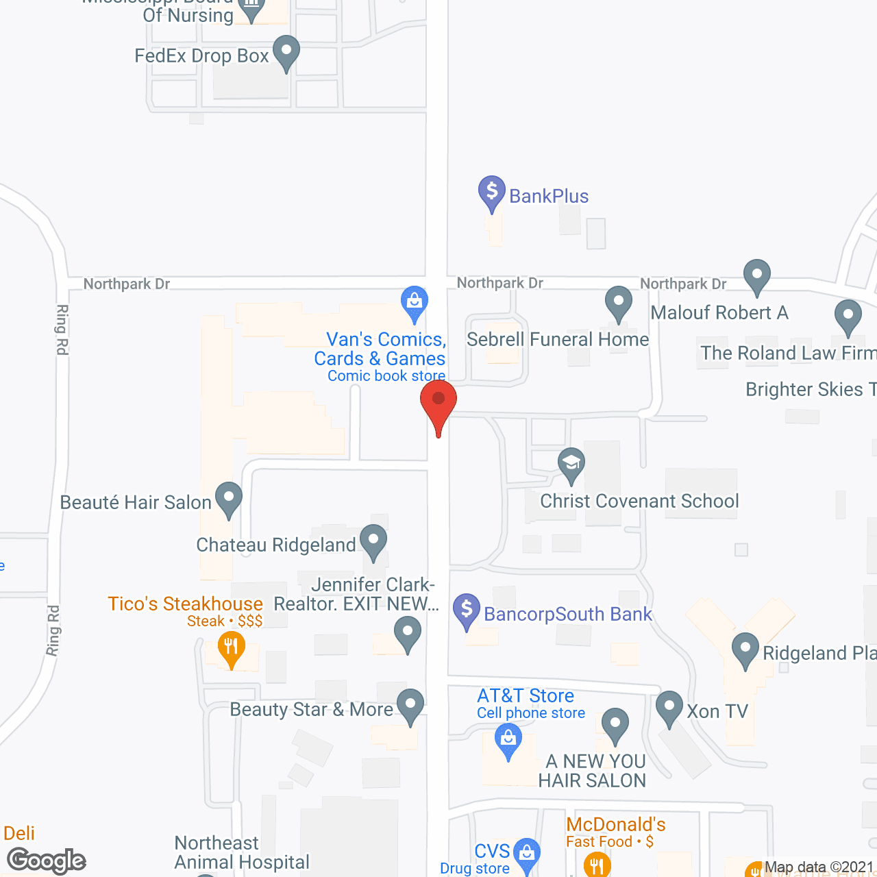 Map of the neighborhood around Holiday Chateau Ridgeland
