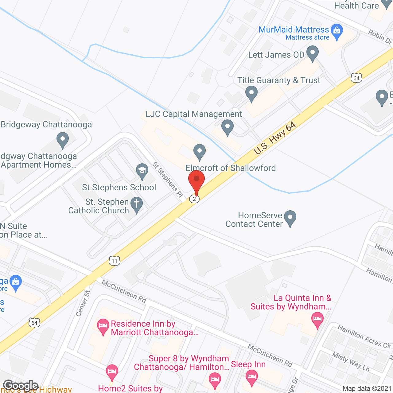 Map of the neighborhood around American House Shallowford