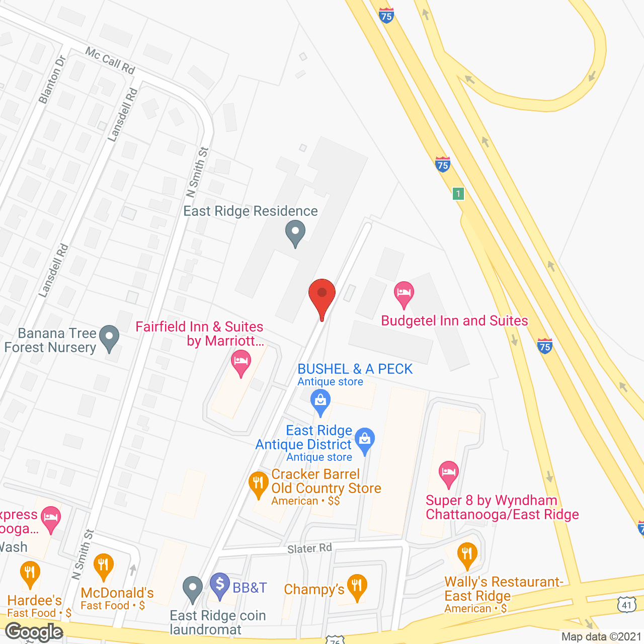 Map of the neighborhood around East Ridge Residence