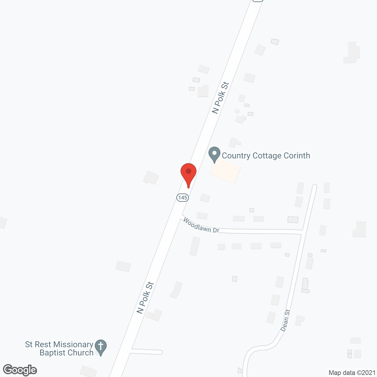 Map of the neighborhood around Country Cottage - Corinth