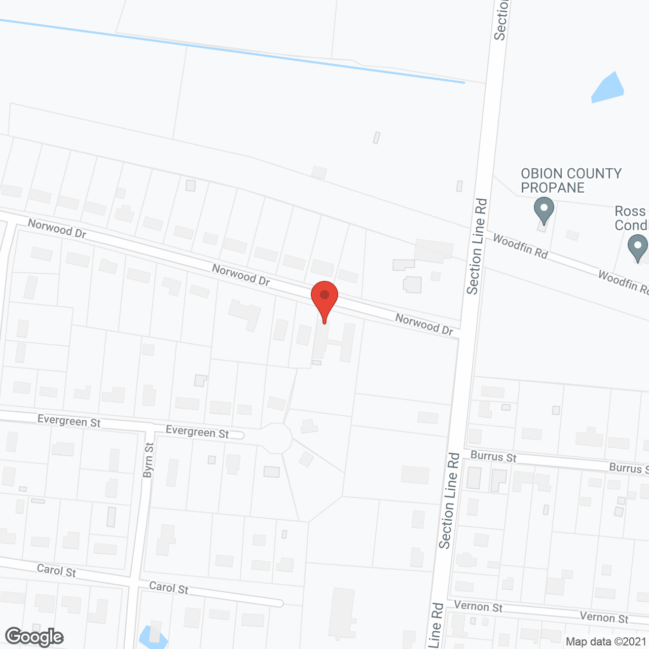 Map of the neighborhood around Union City Retirement Ctr