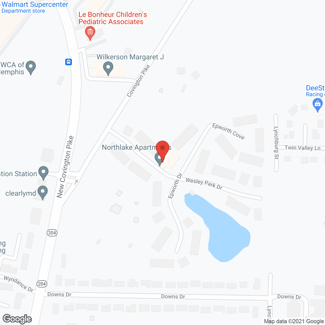 Map of the neighborhood around Northlake Apartments