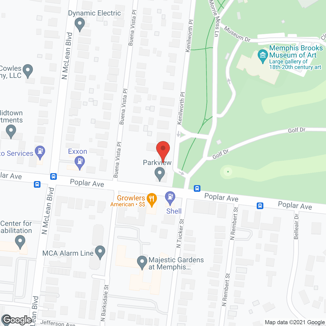 Map of the neighborhood around The Parkview