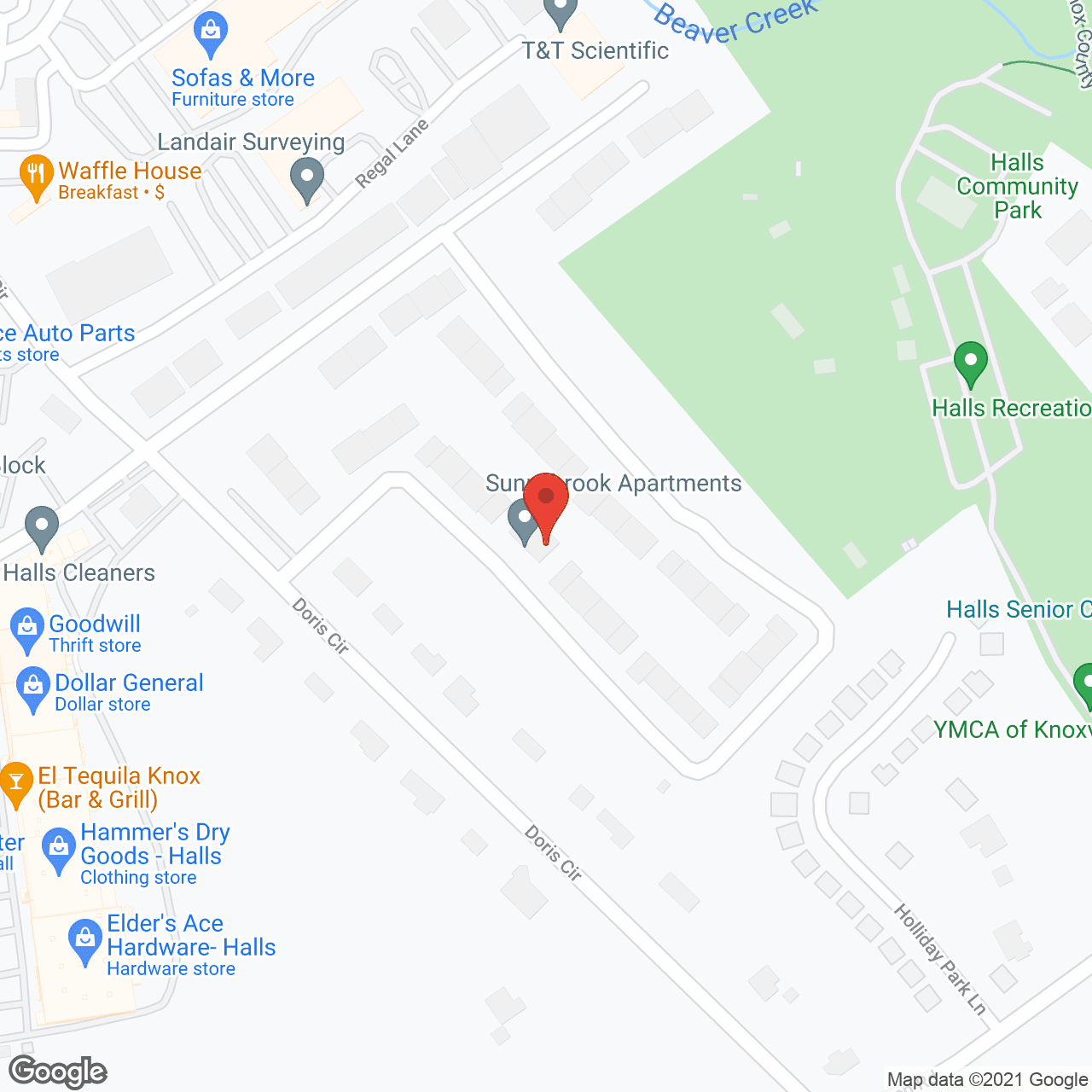 Map of the neighborhood around Sunnybrook Apartments