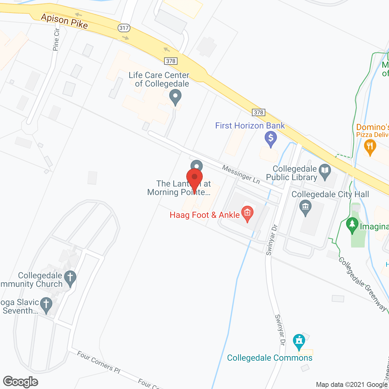 Map of the neighborhood around The Lantern Alzheimer's Center At Morning Pointe