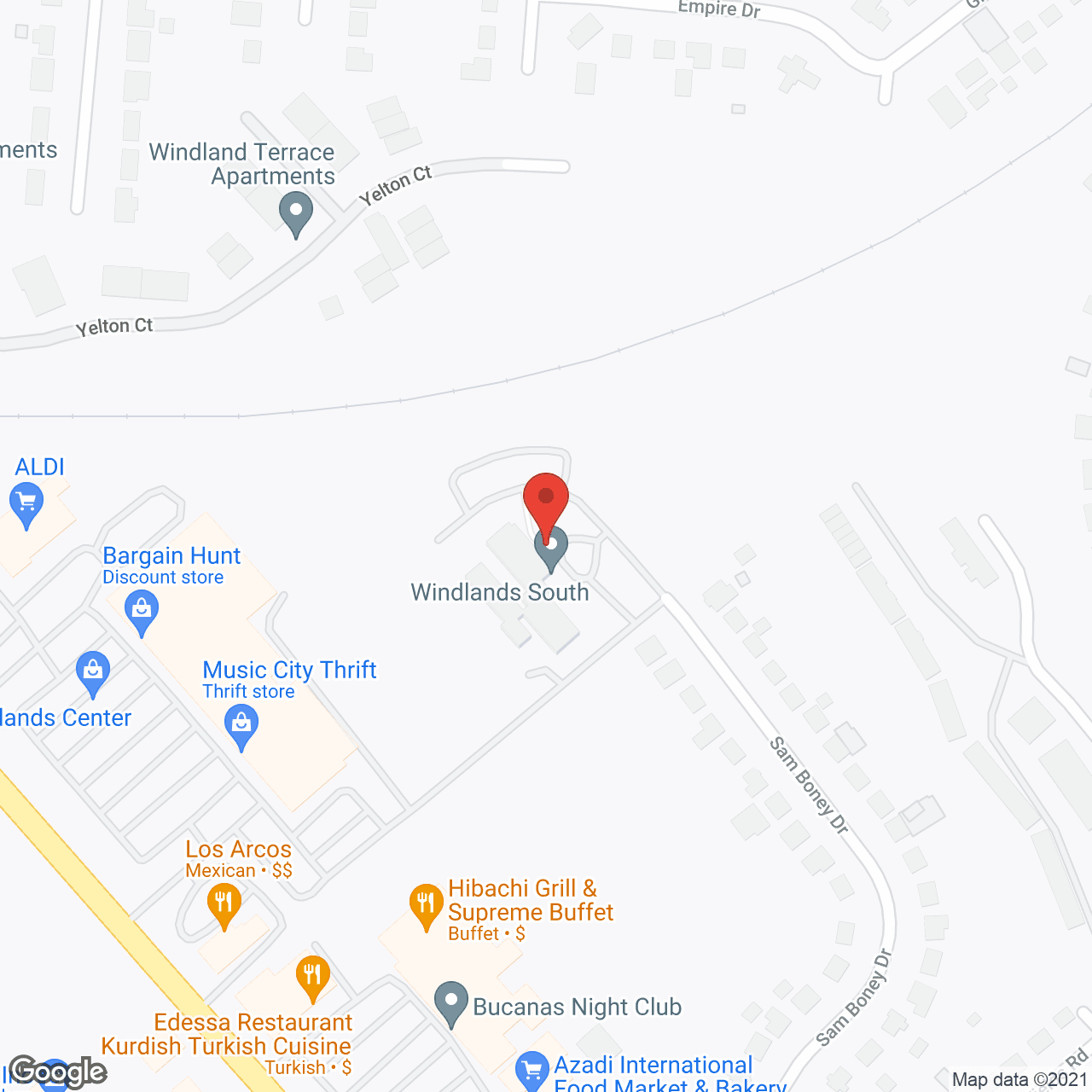 Map of the neighborhood around Holiday Windlands South
