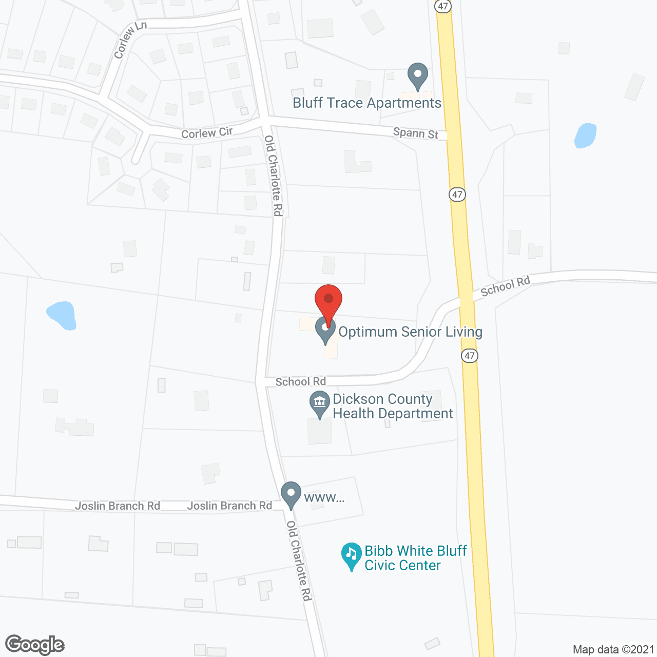 Map of the neighborhood around Optimum Senior Living