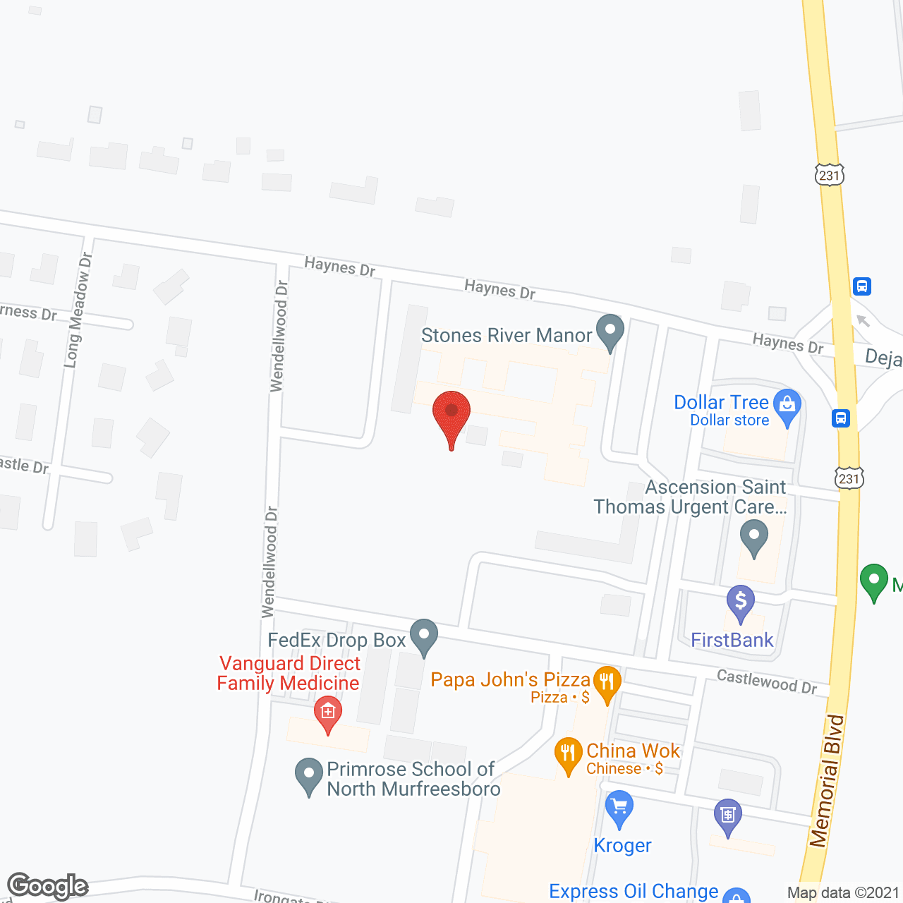 Map of the neighborhood around Stones River Manor, Inc.