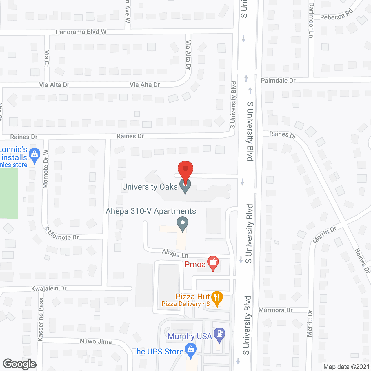 Map of the neighborhood around Asher Point Independent Living of Mobile