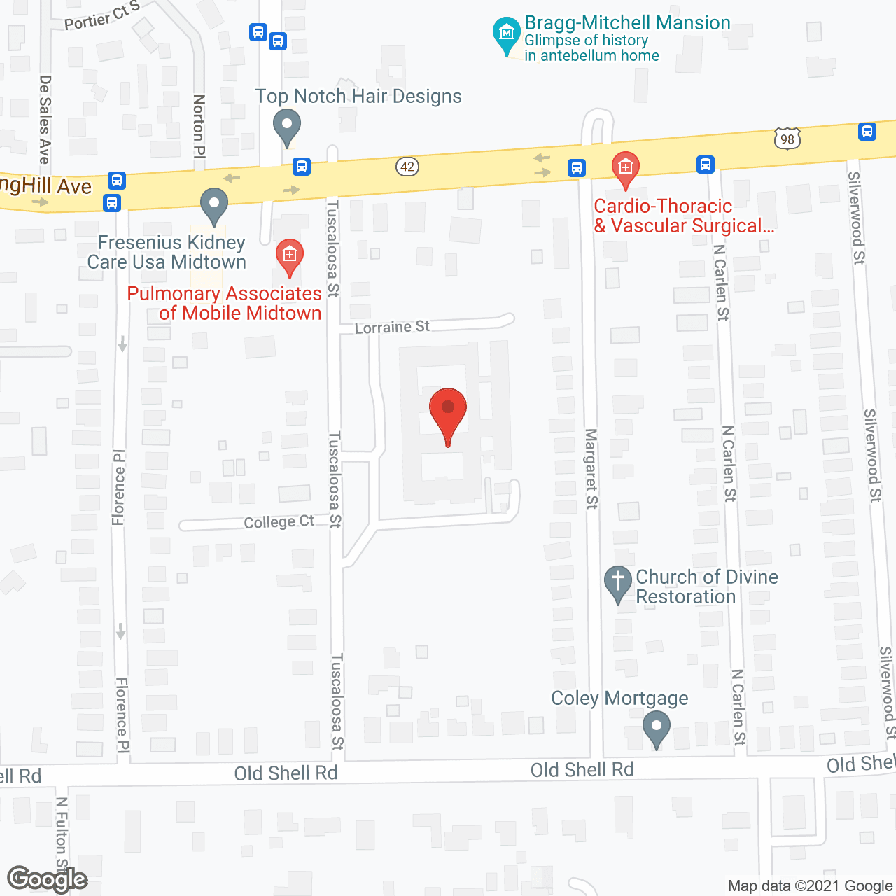 Map of the neighborhood around Cogburn Health Ctr