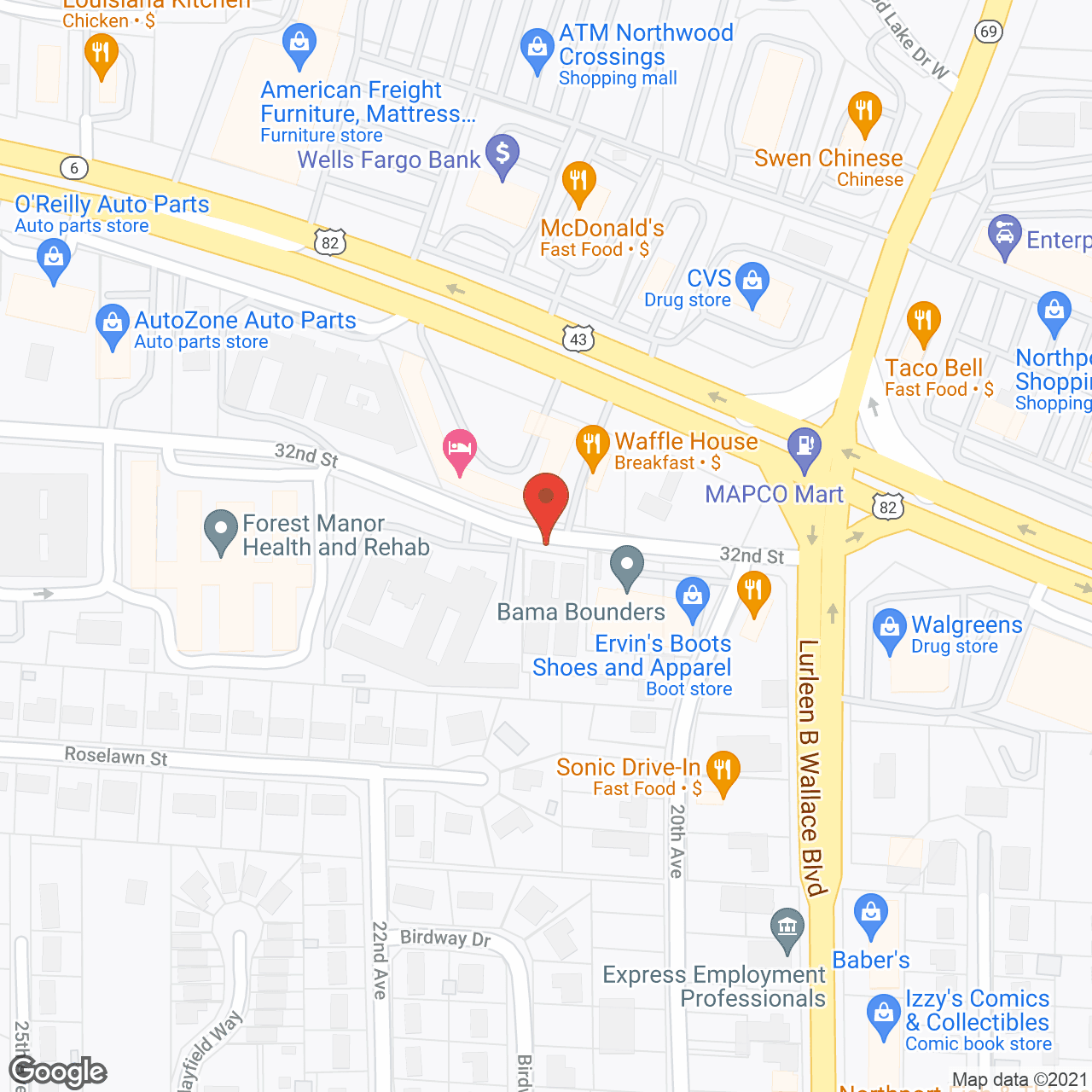 Map of the neighborhood around Martinview Assisted Living