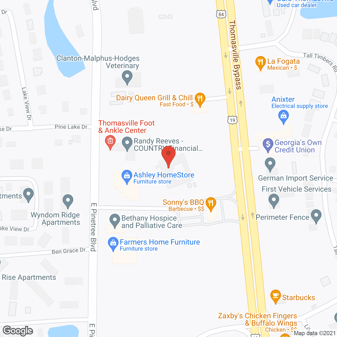 Map of the neighborhood around Woodleaf Senior Care