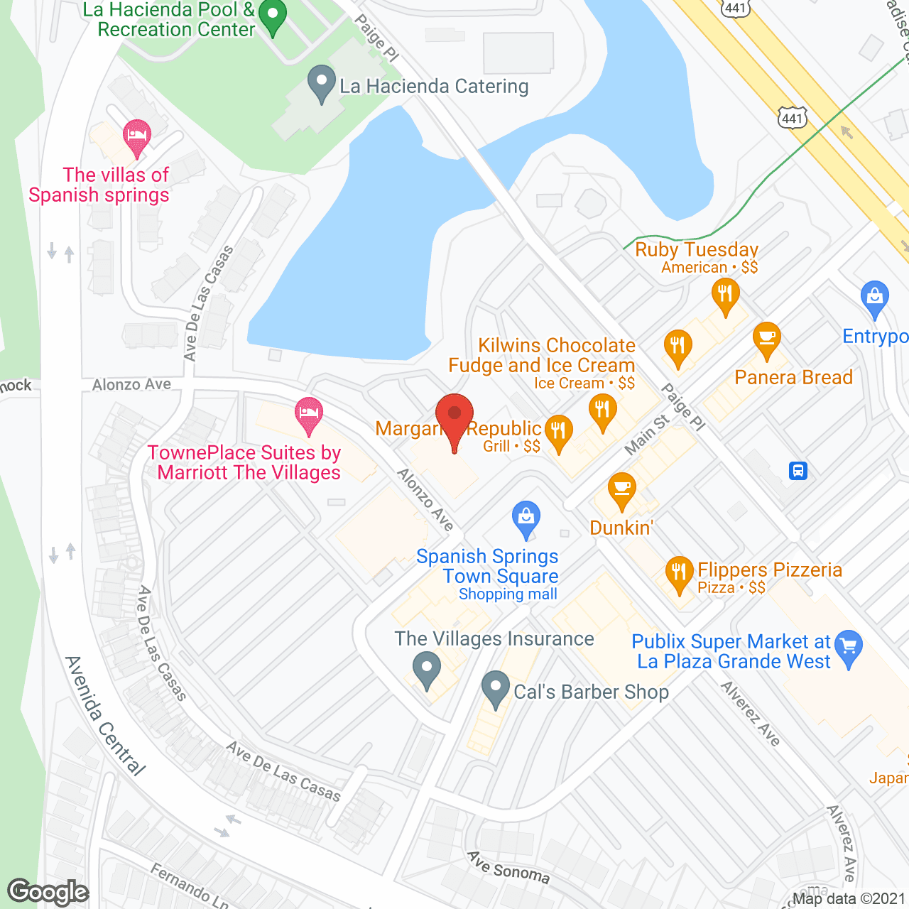 Map of the neighborhood around Church On the Square