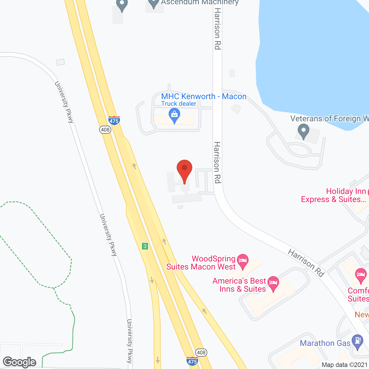 Map of the neighborhood around Belair At Macon