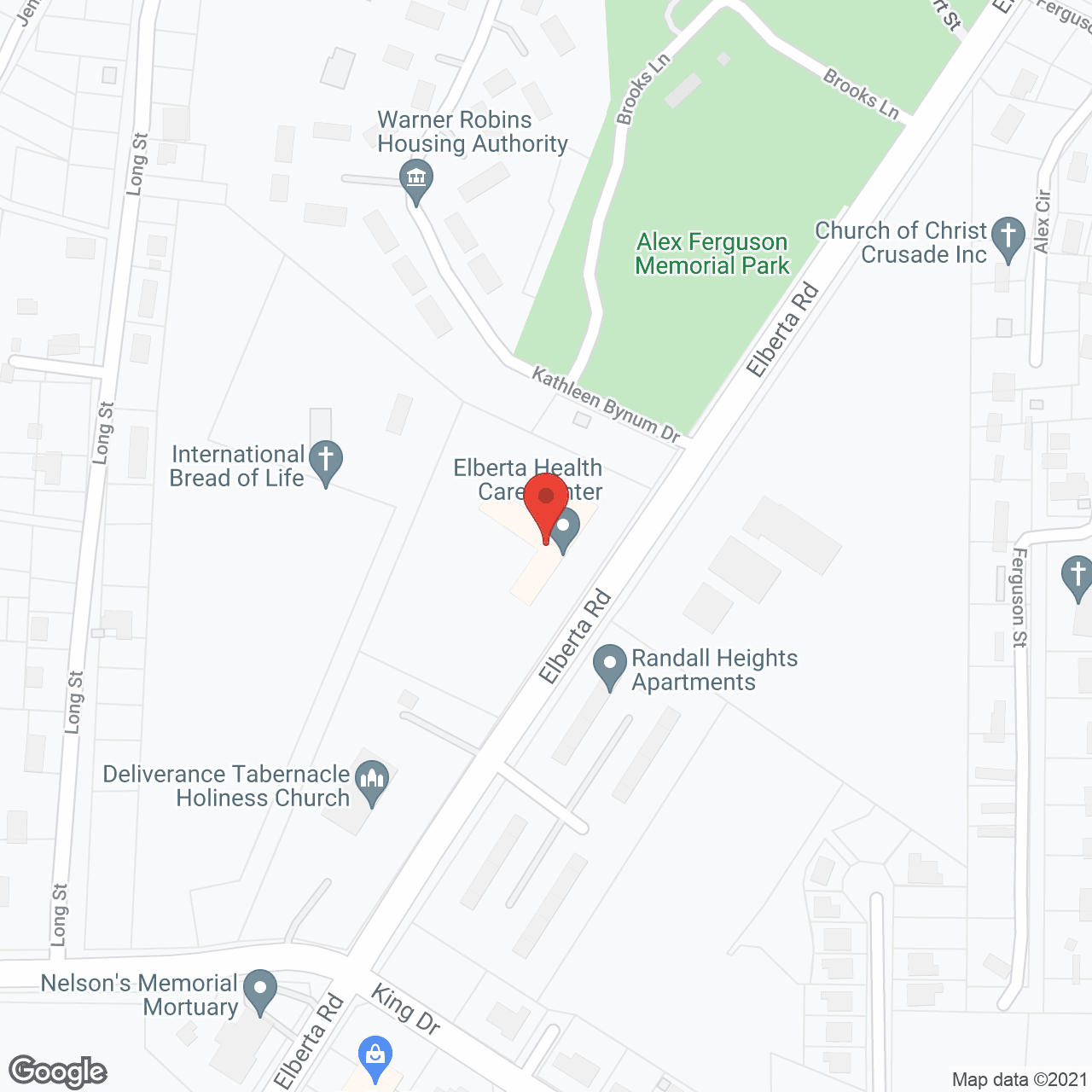 Map of the neighborhood around Elberta Health Care Ctr