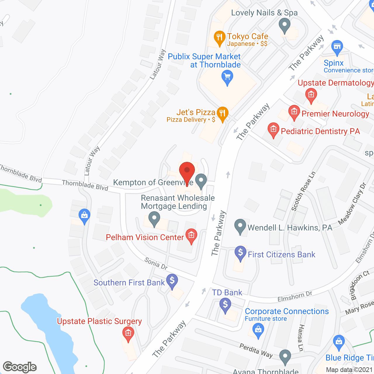 Map of the neighborhood around TerraBella Thornblade