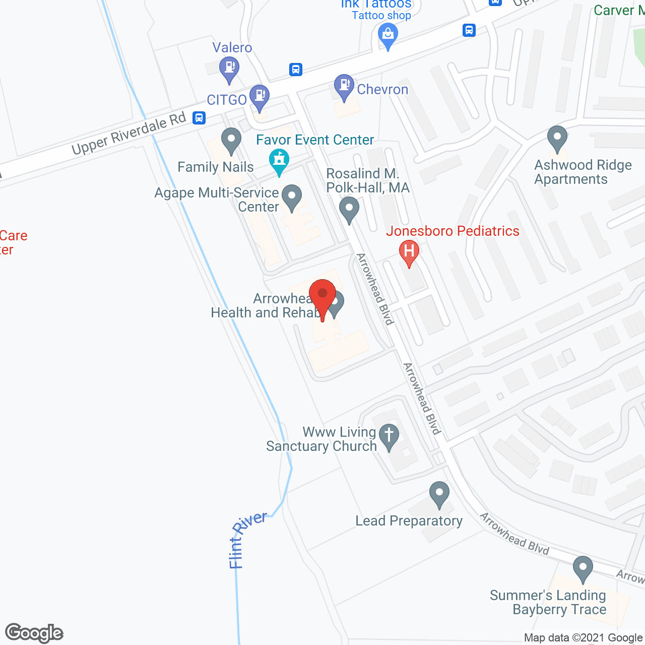 Map of the neighborhood around Arrow Head Nursing Home