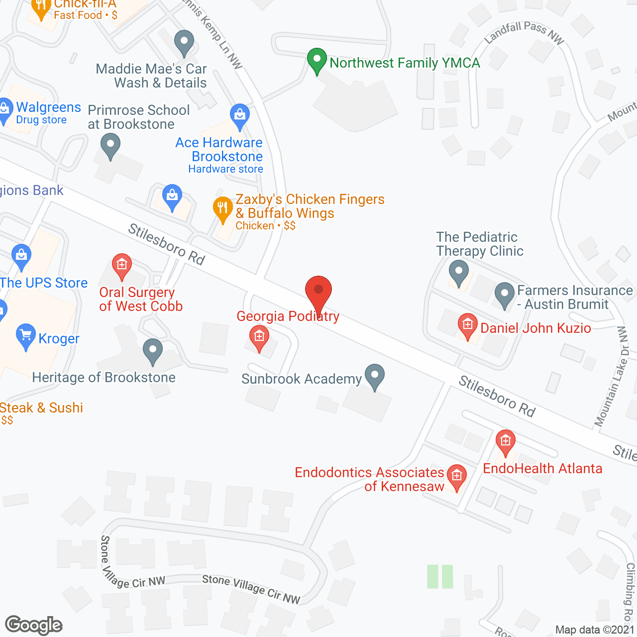Map of the neighborhood around Legacy Ridge at Brookstone