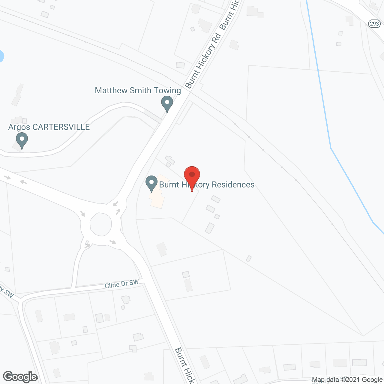 Map of the neighborhood around Burnt Hickory Residences