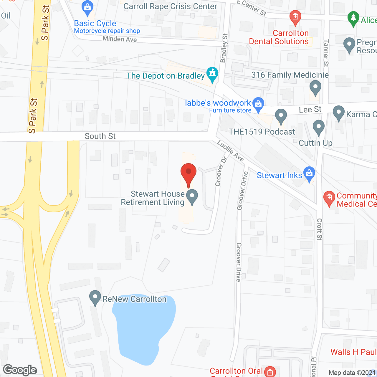 Map of the neighborhood around The Stewart House
