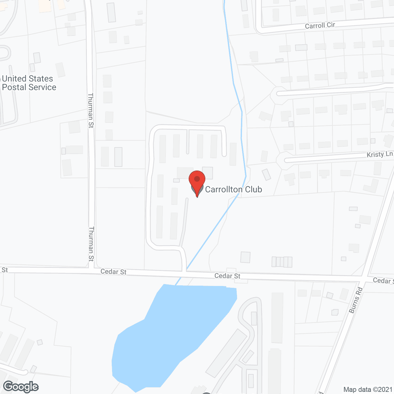 Map of the neighborhood around Carrollton Club