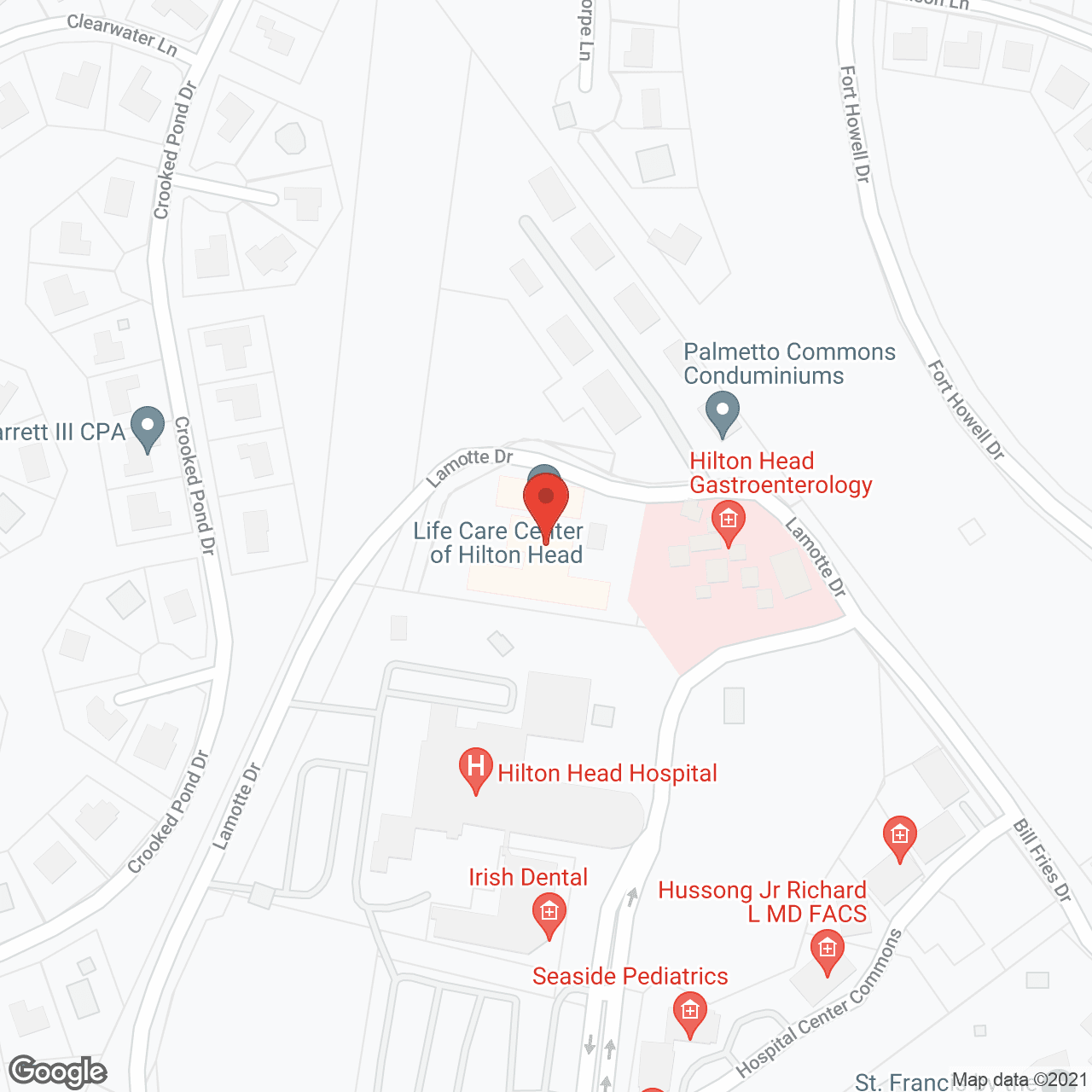 Map of the neighborhood around Life Care Center of Hilton Head