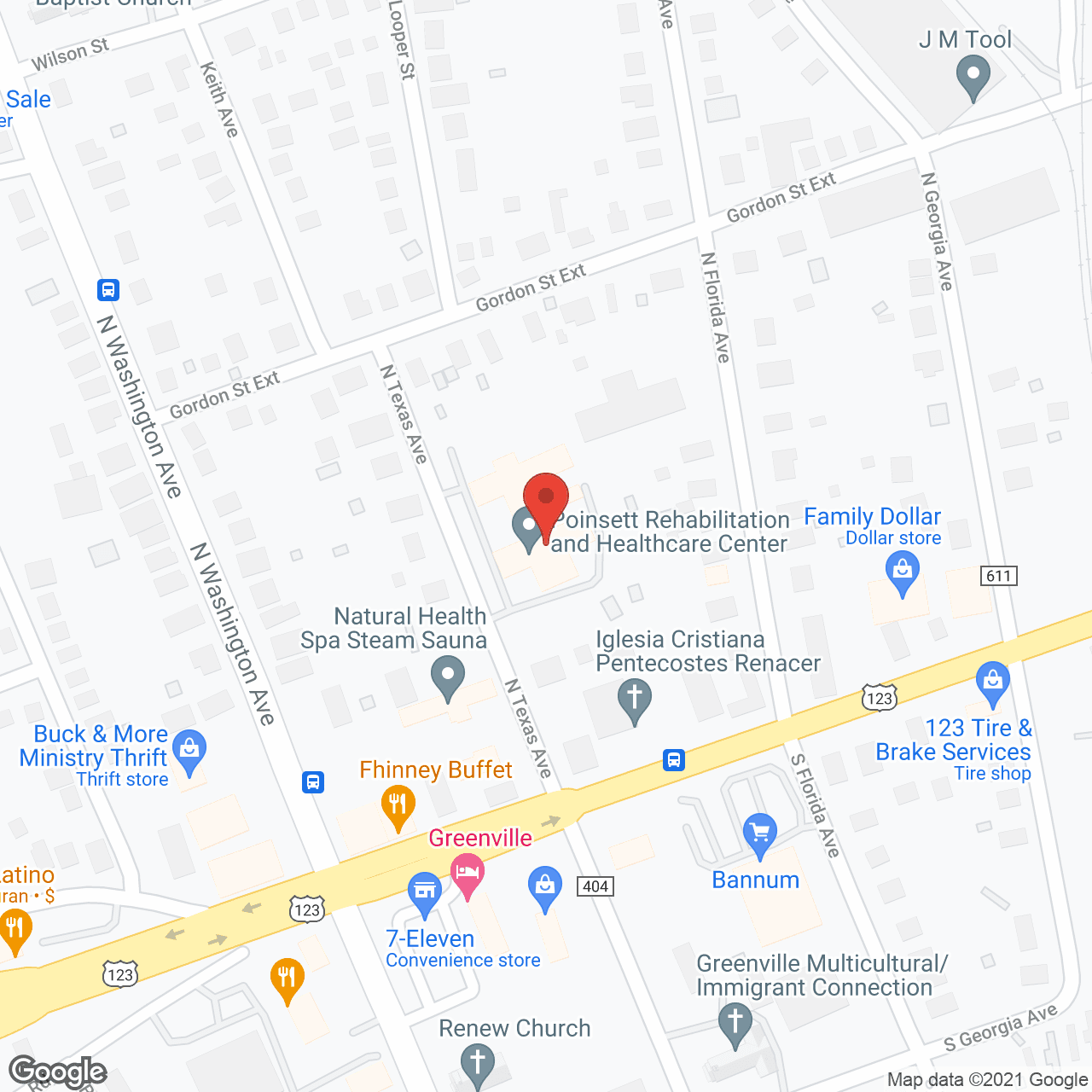 Map of the neighborhood around Westside Living Center