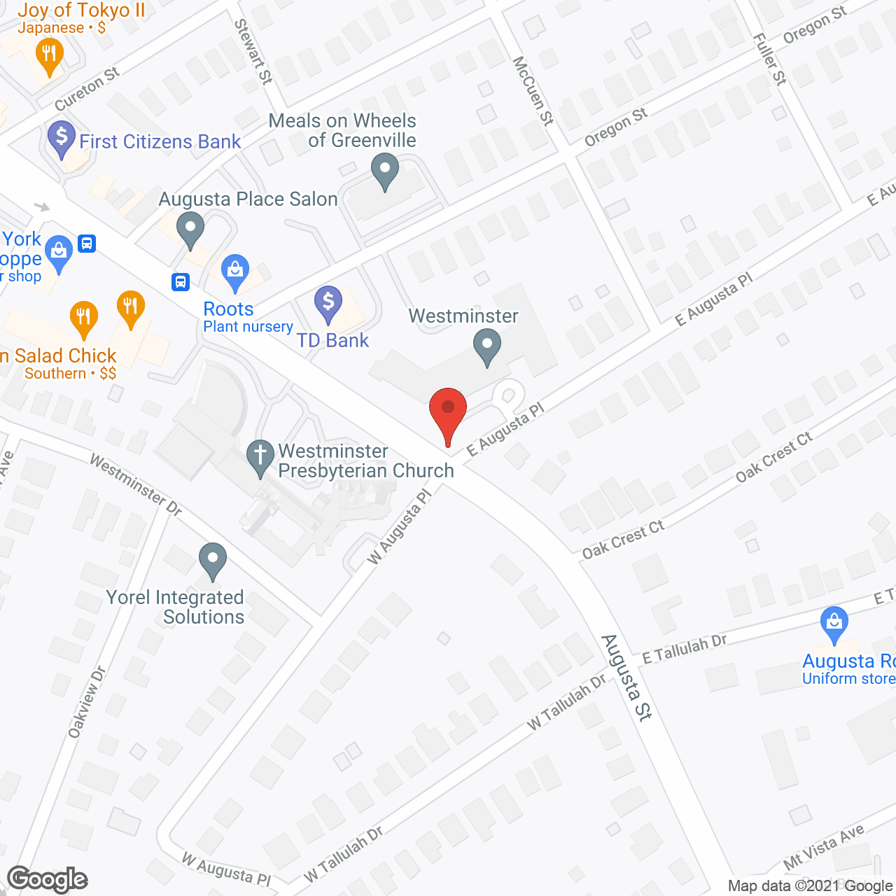 Map of the neighborhood around TerraBella Greenville