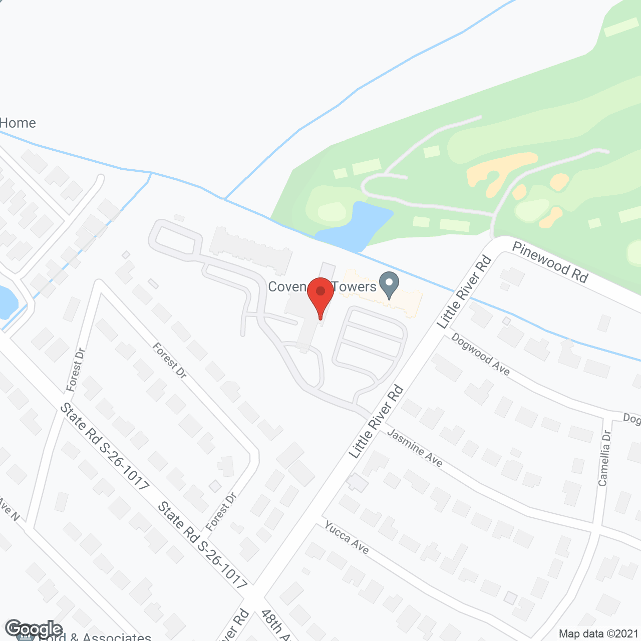 Map of the neighborhood around Covenant Towers