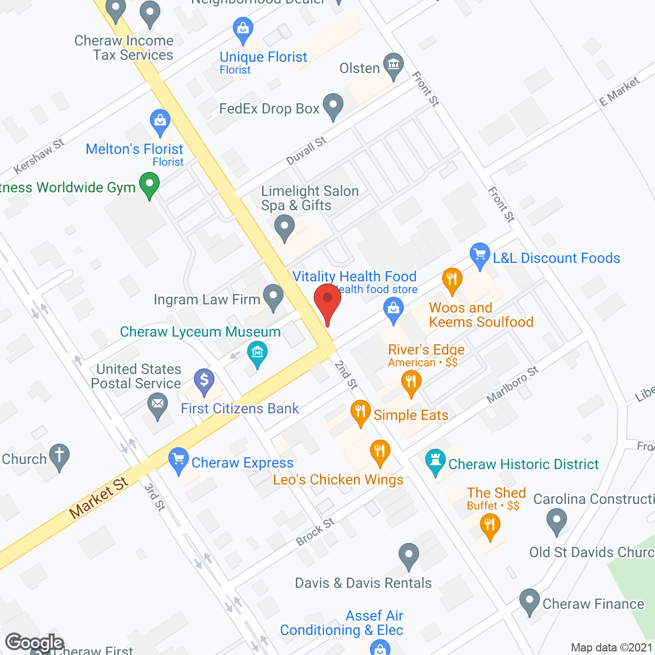 Map of the neighborhood around Chesterfield General Hospital