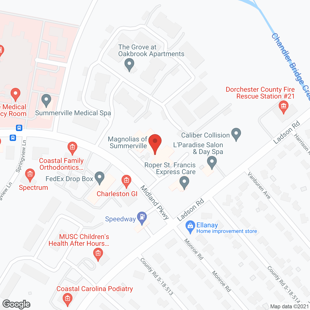 Map of the neighborhood around TerraBella Summerville