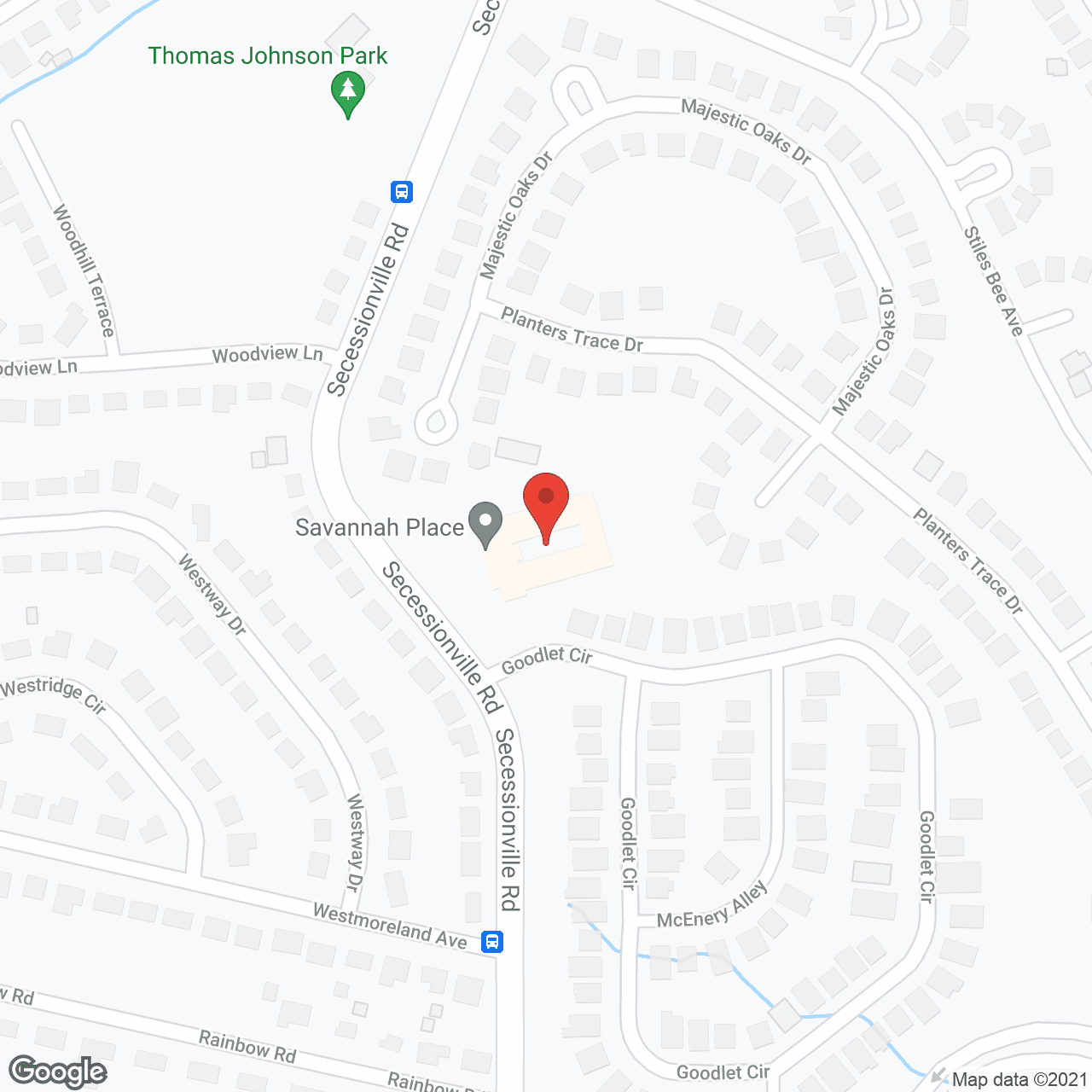 Map of the neighborhood around TerraBella James Island