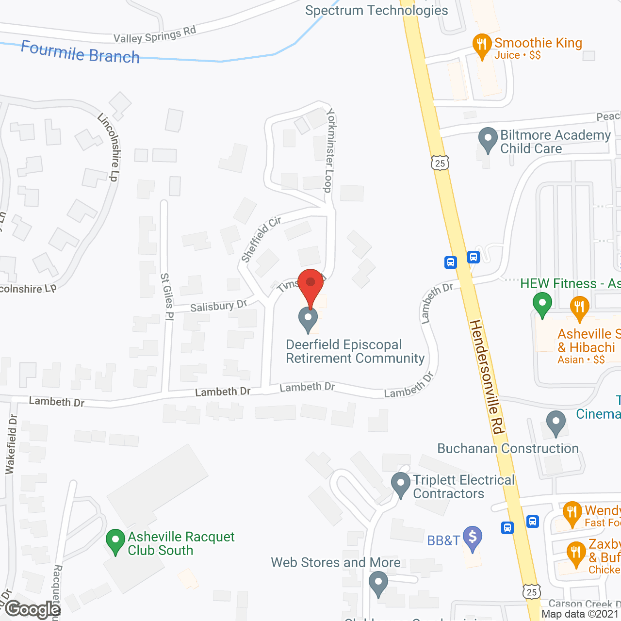 Map of the neighborhood around Deerfield Episcopal Retirement