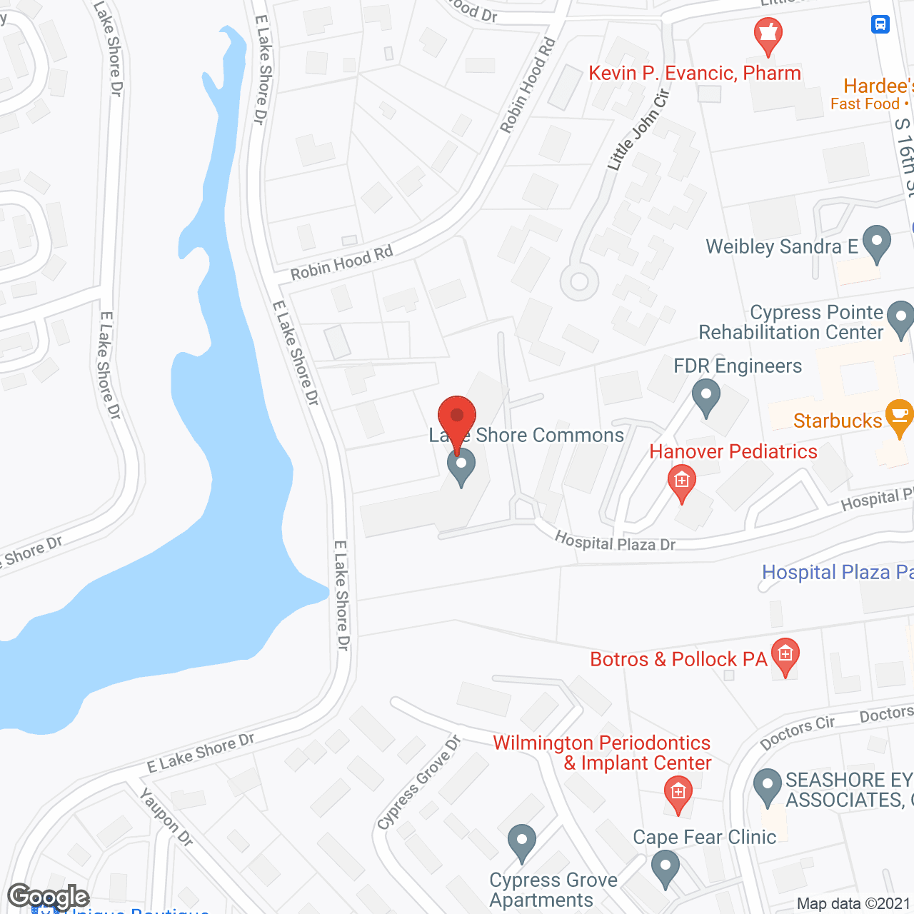 Map of the neighborhood around Holiday Lake Shore Commons