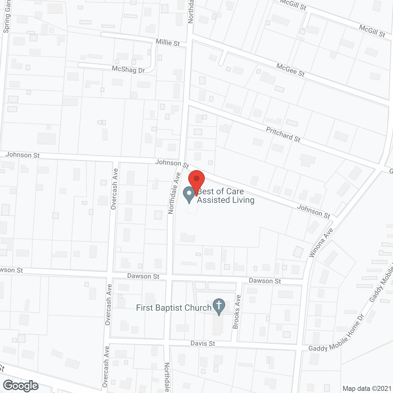 Map of the neighborhood around Best of Care Assisted Living