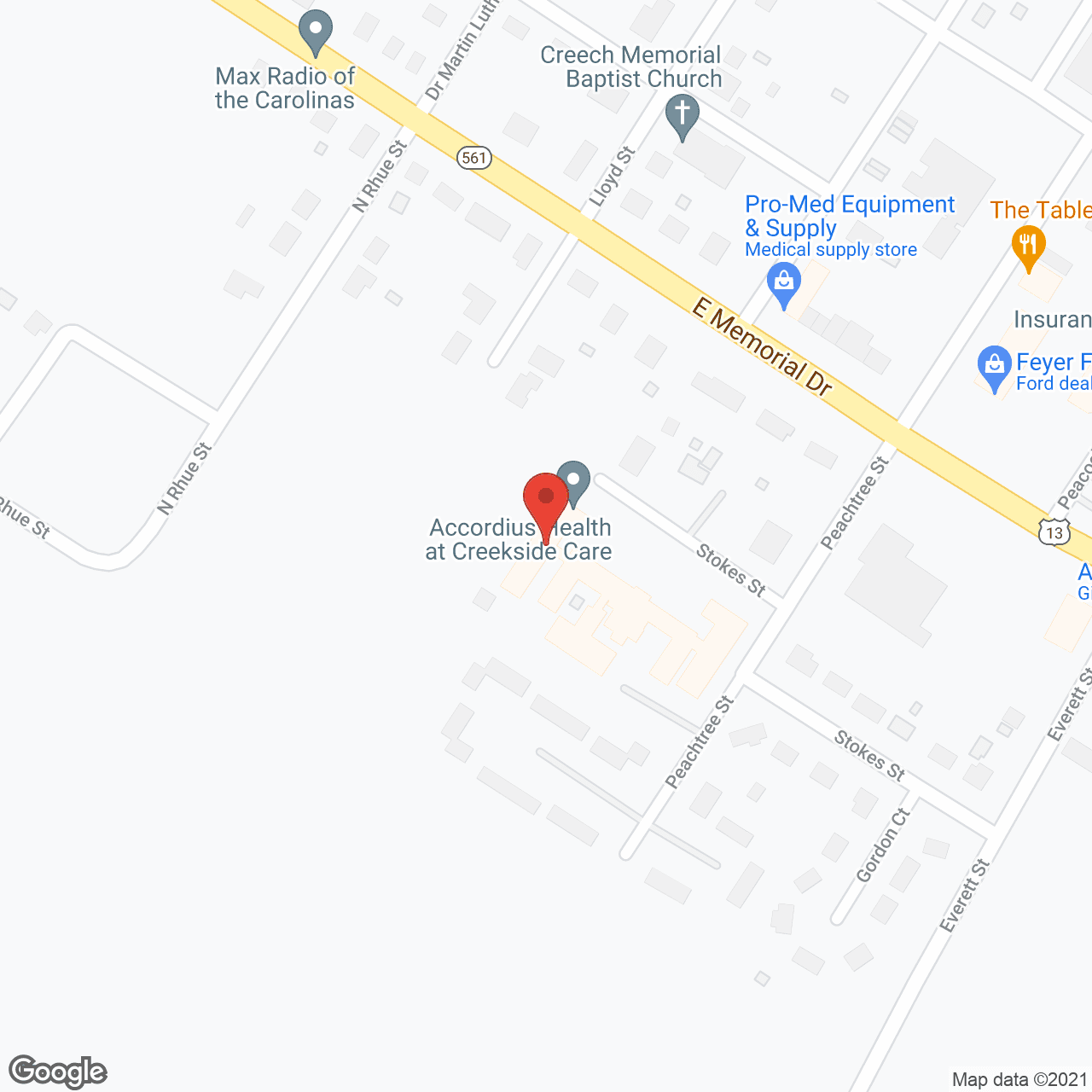 Map of the neighborhood around Guardian Care of Kenansville
