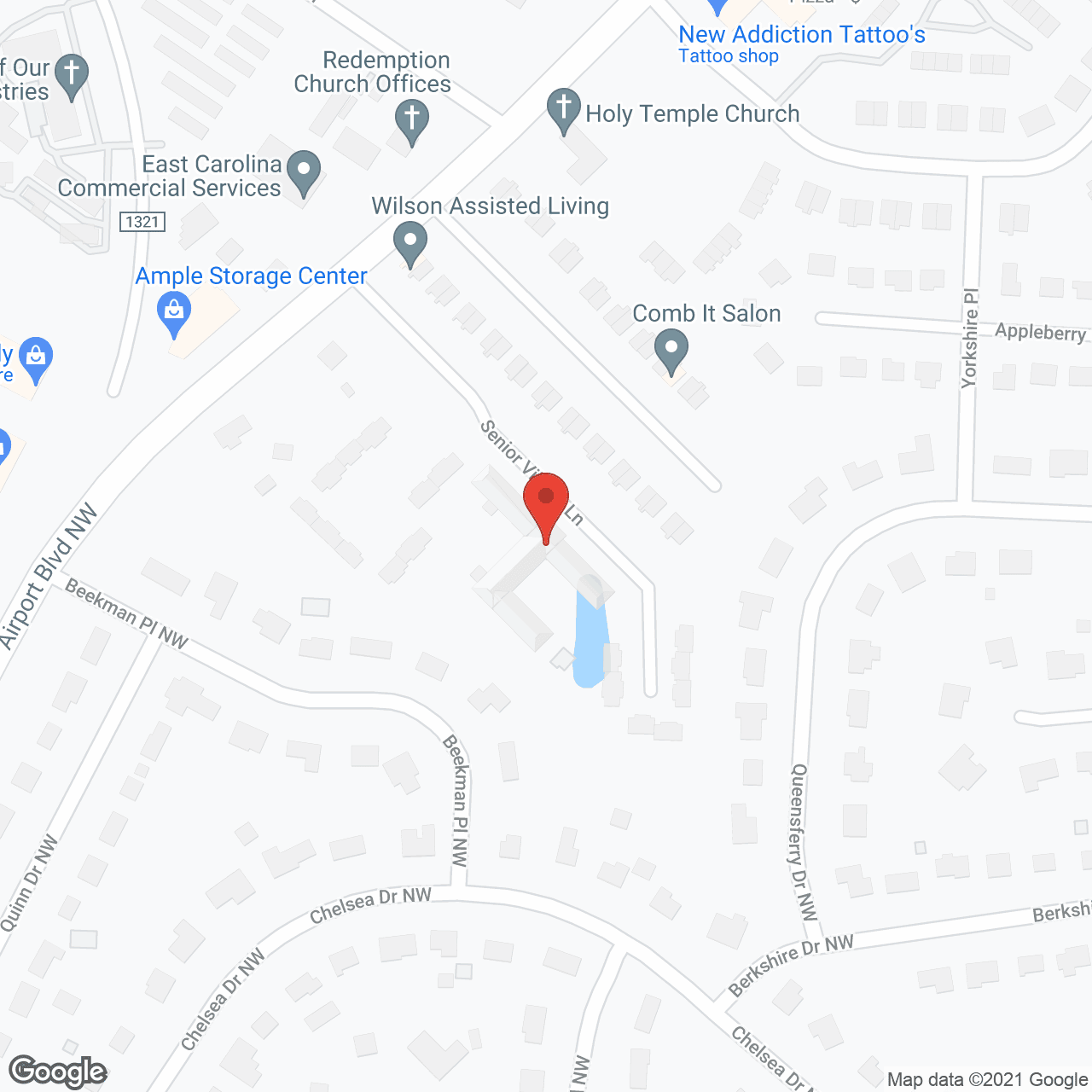 Map of the neighborhood around Wilson Assisted Living