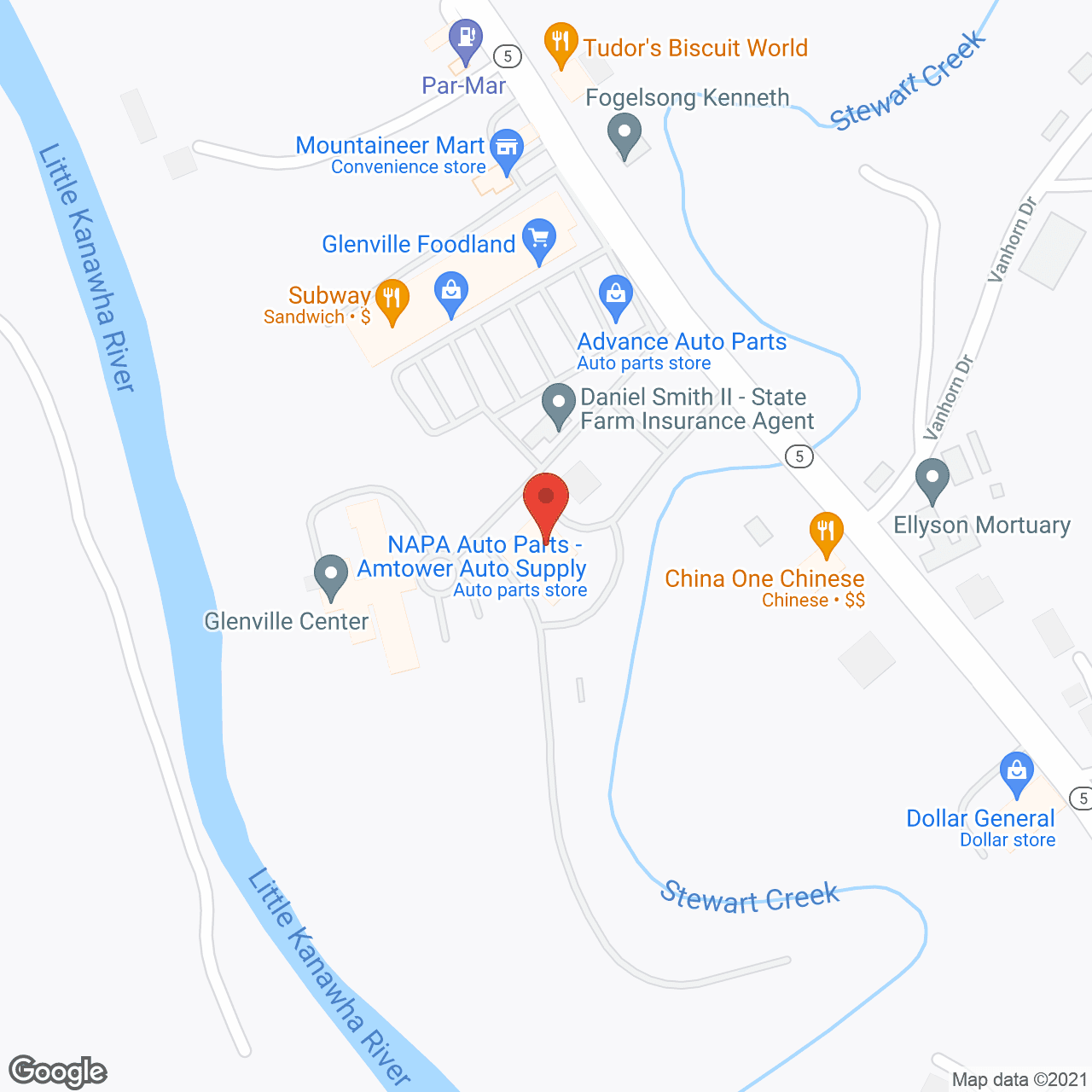 Map of the neighborhood around SunBridge Care and Rehabilitation for Glenville