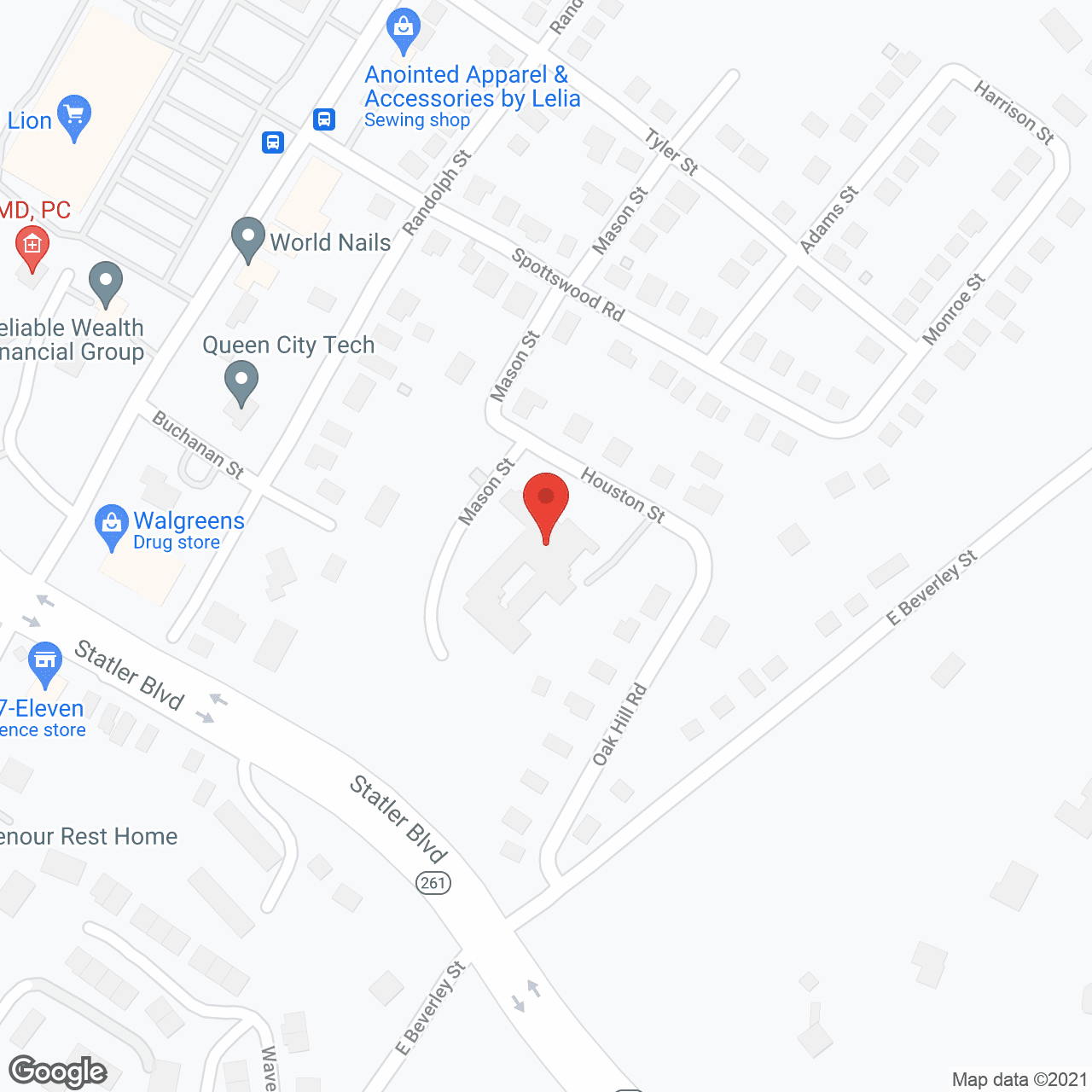 Map of the neighborhood around Ruxton Health of Staunton