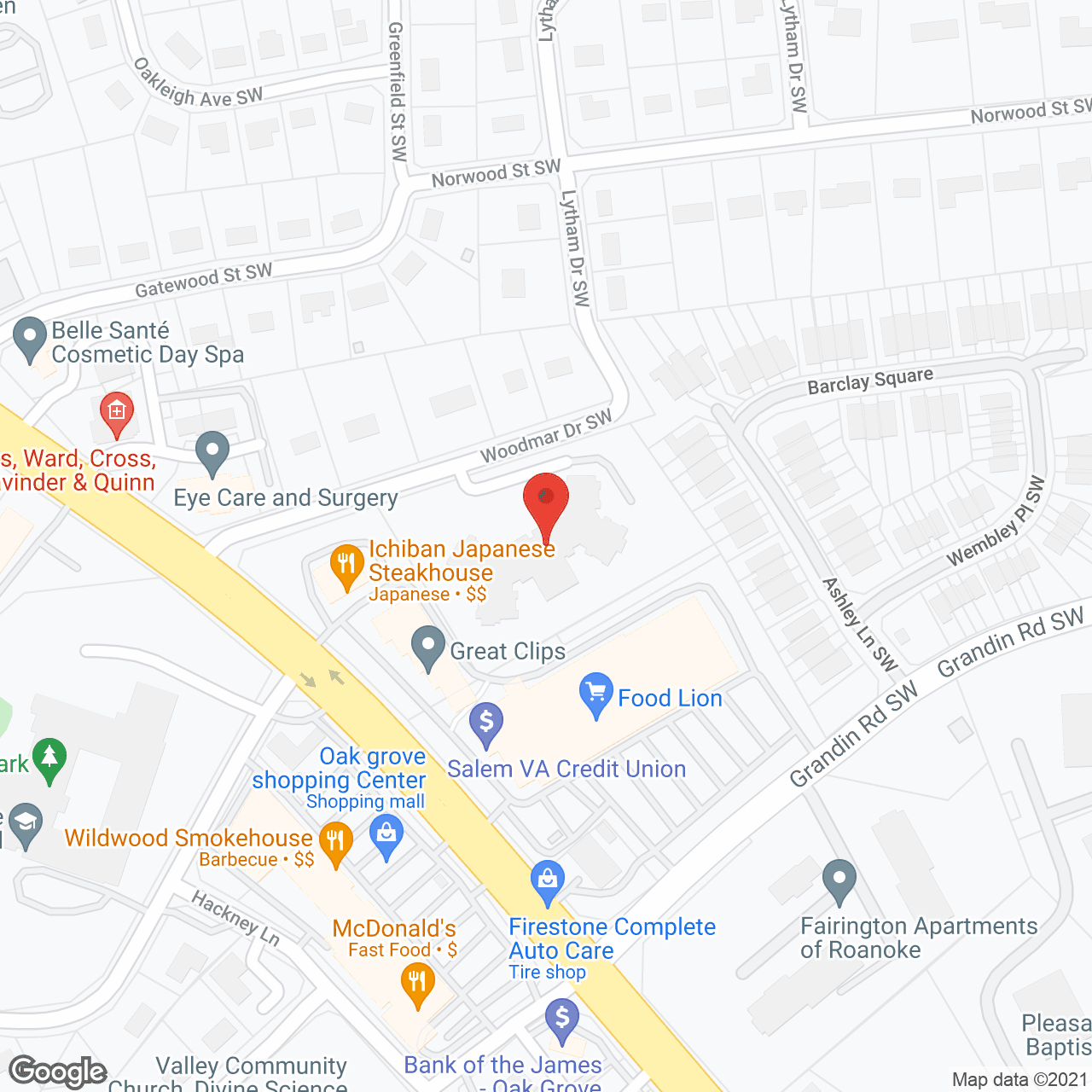 Map of the neighborhood around The Park Oak Grove