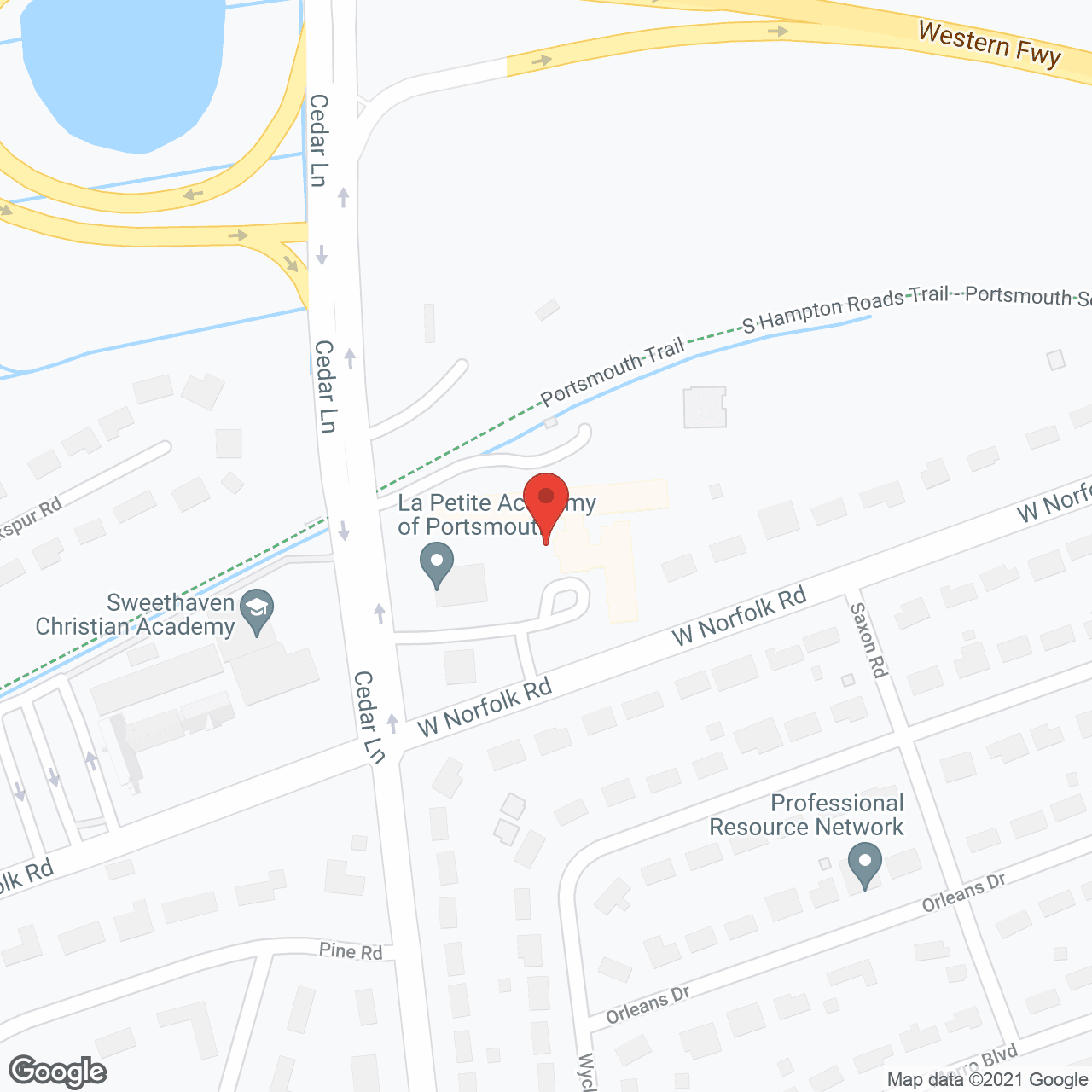 Map of the neighborhood around Commonwealth Senior Living at Churchland House