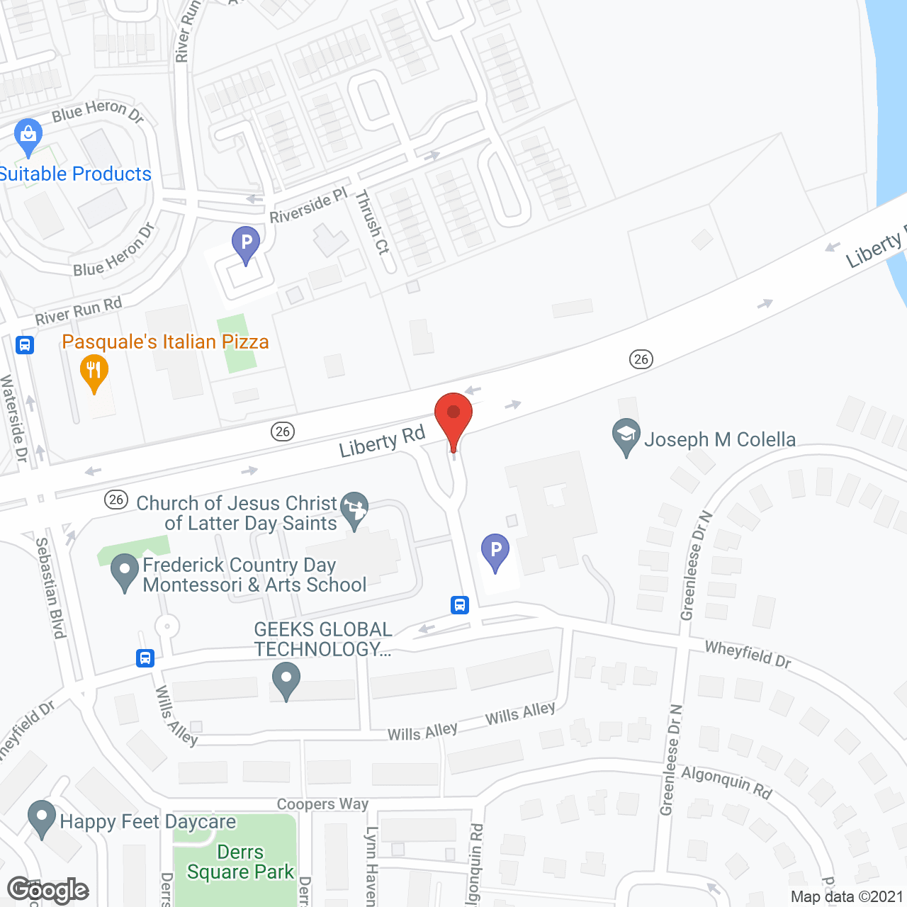 Map of the neighborhood around HeartFields Assisted Living at Frederick